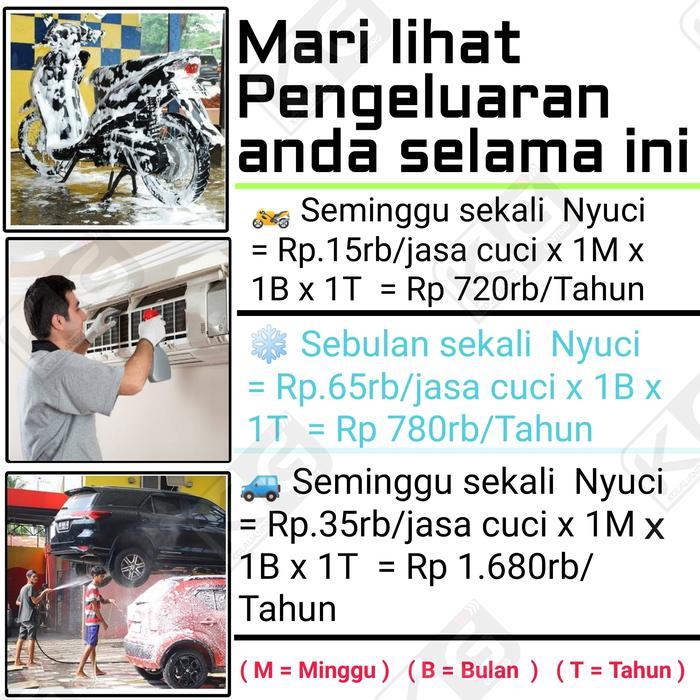 TERPERCAYA Mesin Cuci AC Motor Mobil Steam Power Sprayer Alat Portable 250PSI