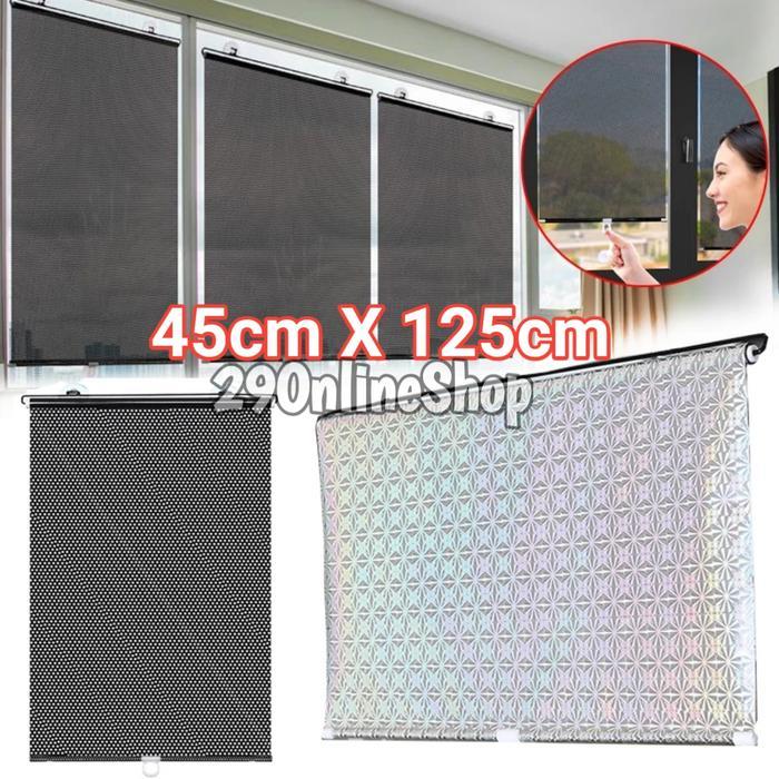 Tirai Tempel Gordyn Gulung Roll Otomatis Hordeng Kaca Film Jendela Gorden Kantor Rumah Kaca Mobil