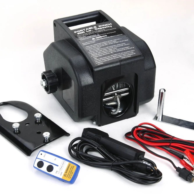 TERBAIK Portable 2000lb 3500lb 5000lb 11000lb 15000lb 12V Wireless Remote Control Electric Boat Trai