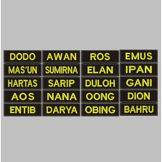 DD-283 PATCH BORDIR CUSTOM NAMA VARIASI LOGO EMBROIDERY