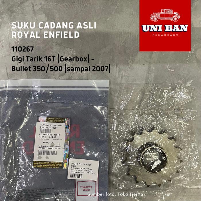 Gigi Tarik 16T Gearbox Bullet 1948-2007 110267 - Royal Enfield ASLI