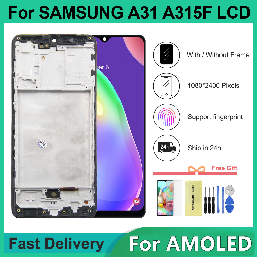 6.4'' For AMOLED LCD For Samsung A31 A315 LCD Display Touch Screen Digitizer For Samsung A31 A315 Di