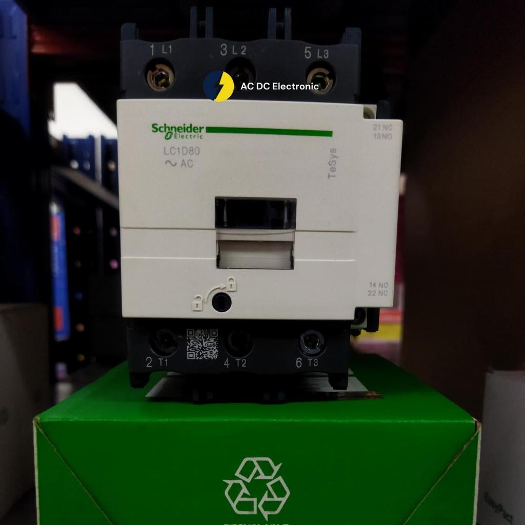 SCHNEIDER KONTAKTOR/CONTACTOR 3P 80A 37KW 220V AC NO/NC LC1D80M7