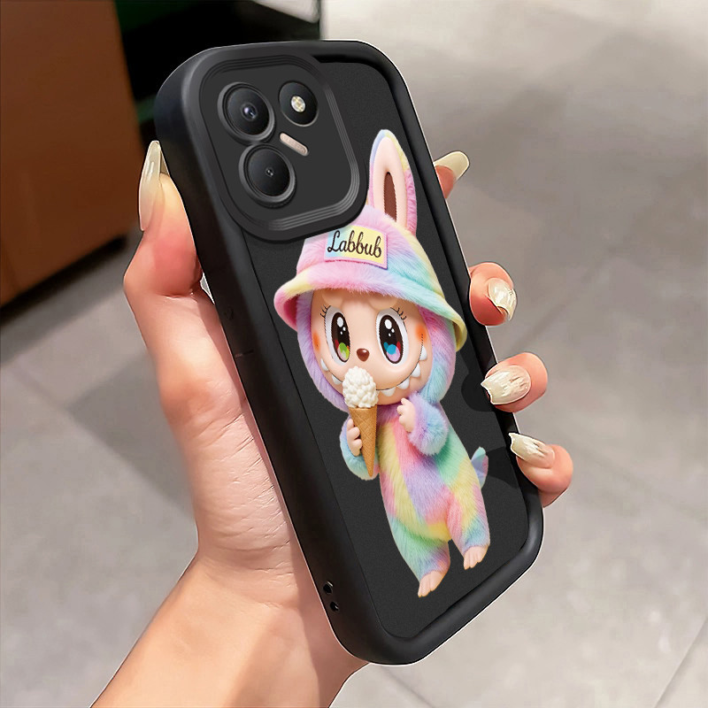 Casing Hp Untuk TECNO POVA 7 4G Case Boneka Es Krim Pelangi Softcase Fall Prevention Kesing lunak Ce