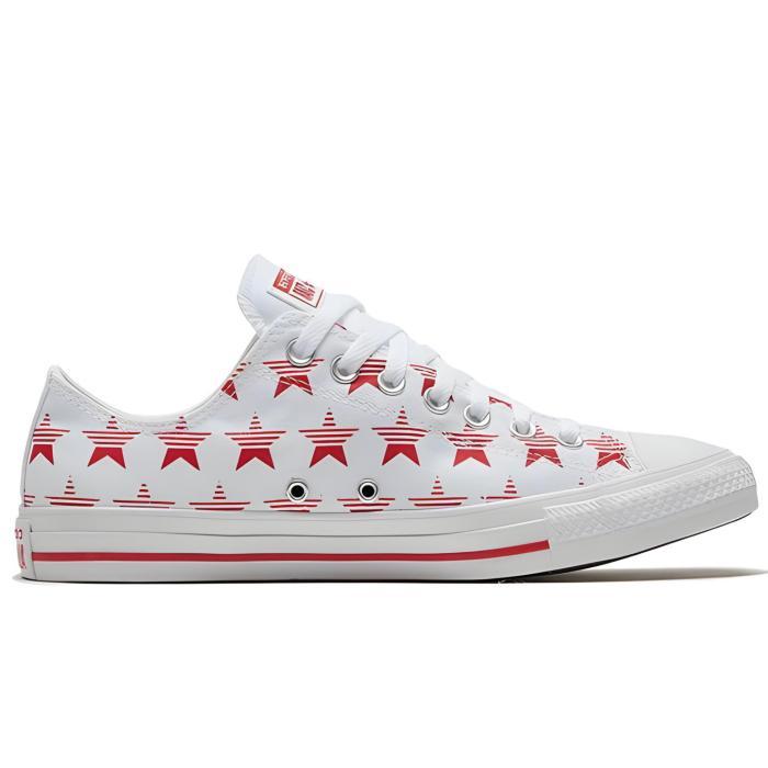 Murah Sepatu Sneakers Wanita Converse CT AS Ox Star Print White Red 168809C Premium
