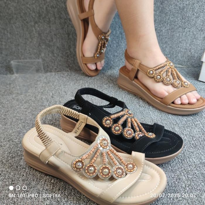 Grosir [Bisa Cod] Sofiya Ori 8021 9 Sandal Wanita Import / Sandal Jepit Tali Belakang Hak Tinggi /