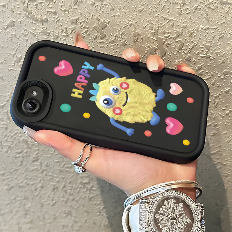 Casing Hp Untuk VIVO Y81 VIVO Y81i VIVO Y81s VIVO Y83 Case Monster kuning berbulu kecil Softcase Kes