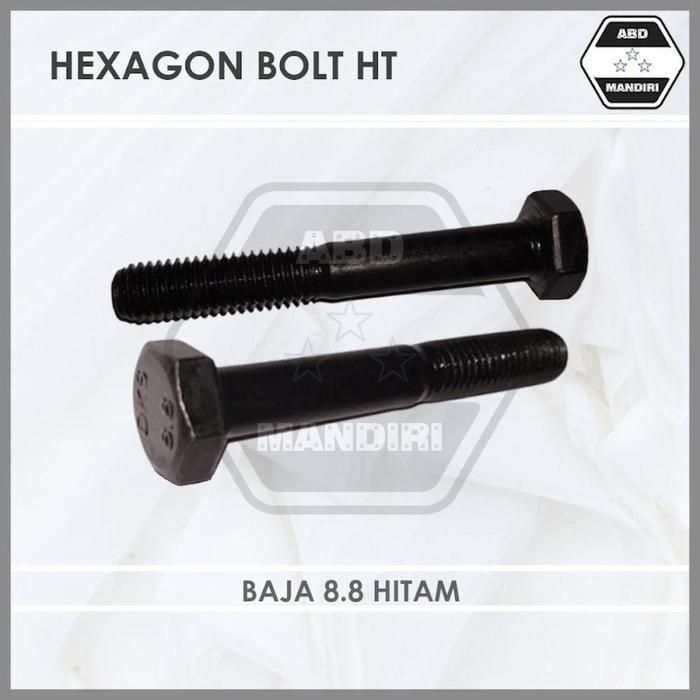 Baja Hitam 8.8 Baut Hexagon M16 X 150 ( Black Hex Bolt ) M16X150 Ht