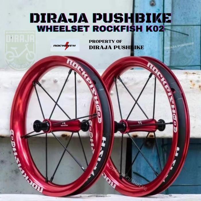 Ready Wheelset Rockfish Velg Pushbike Balance Bike Alloy Race Upgrade Loncer