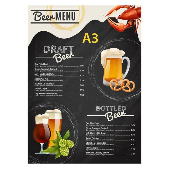 Cetak Menu Board /Papan Menu Ukuran A5 - A3 Murah 