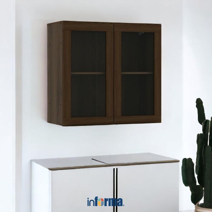 Informa Prescoot Kabinet Dapur Pintu Kaca - Cokelat Lemari Dapur Kabinet Pantry Rak Kitchen Set Stor