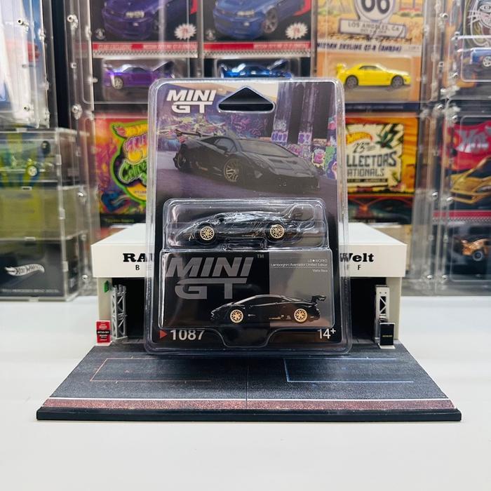 MINI GT 1087 LB WORKS LAMBORGHINI AVENTADOR LIMITED EDITION MATTE BLACK BLISTER PACKAGING