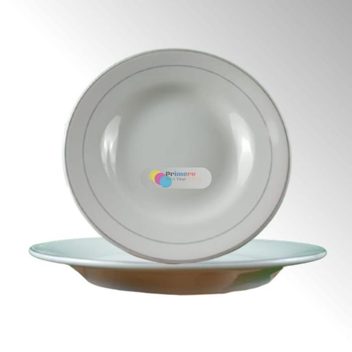 Promo Piring Makan Keramik 1/2 Lusin 10 Inch Ceper List Emas Packing Kayu