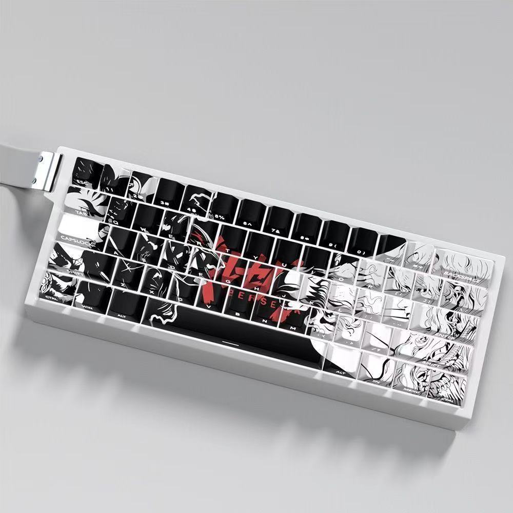 98 Keys Berserk Keycaps Anime Key Cap Set Cherry PBT Engraved Side Transparent 98 Keys for