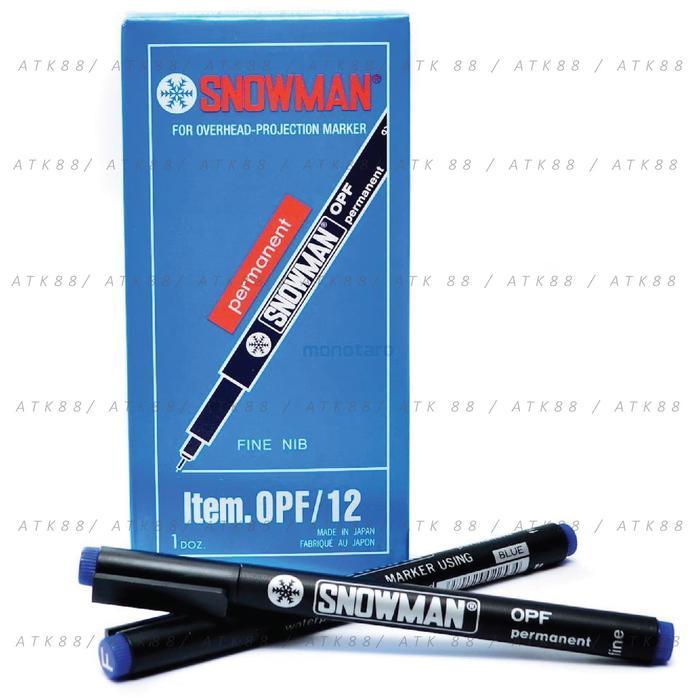 NEW Spidol Snowman OHP-F Permanent (Hitam/Biru/Merah/Hijau)