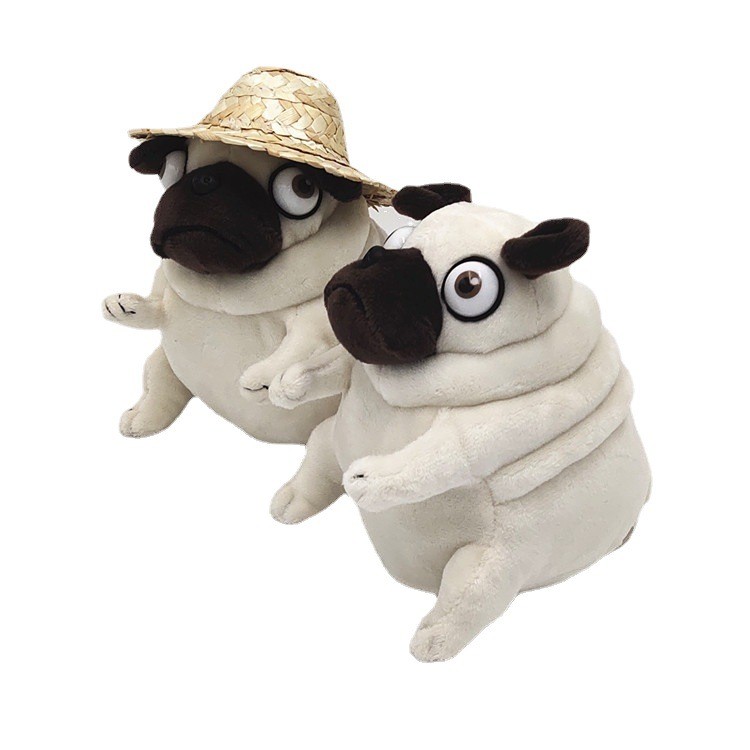 kawaii Plush Toys 15cm dog the Elf Fat Pug Sitting Pug Dogs Toy Stuffed Dolls for Kids Children