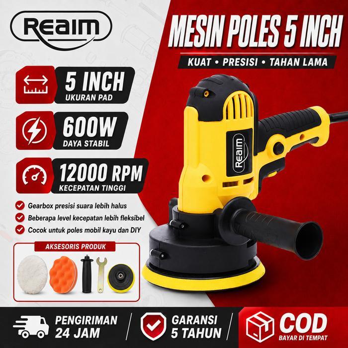 TERMURAH TERLARIS TERBARU REAIM MESIN POLES 5" WOOL POLISHER DISC MESIN POLES MOBIL MOTOR ALAT POLES