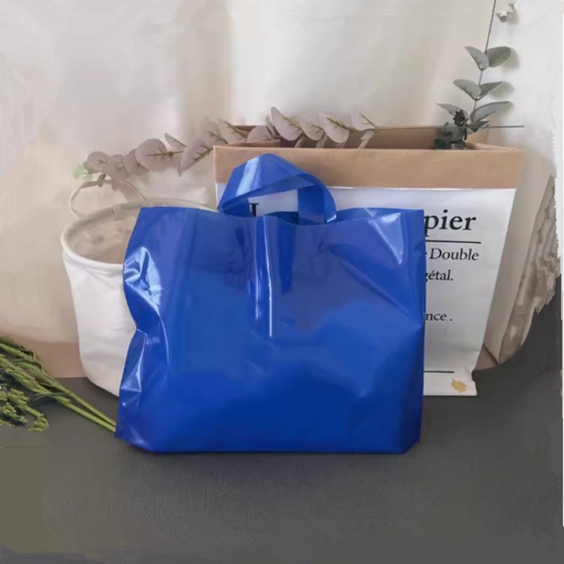 50PCS Colorful Shopping Mall Bag Custom Printed Logo Plastic Bags Handle Gift Bag Business Clothing