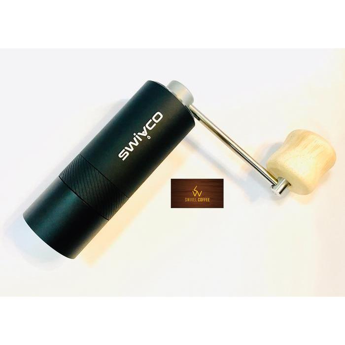 Coffee Grinder Portable Black Swivco With Steel Burr, CG-SW5001