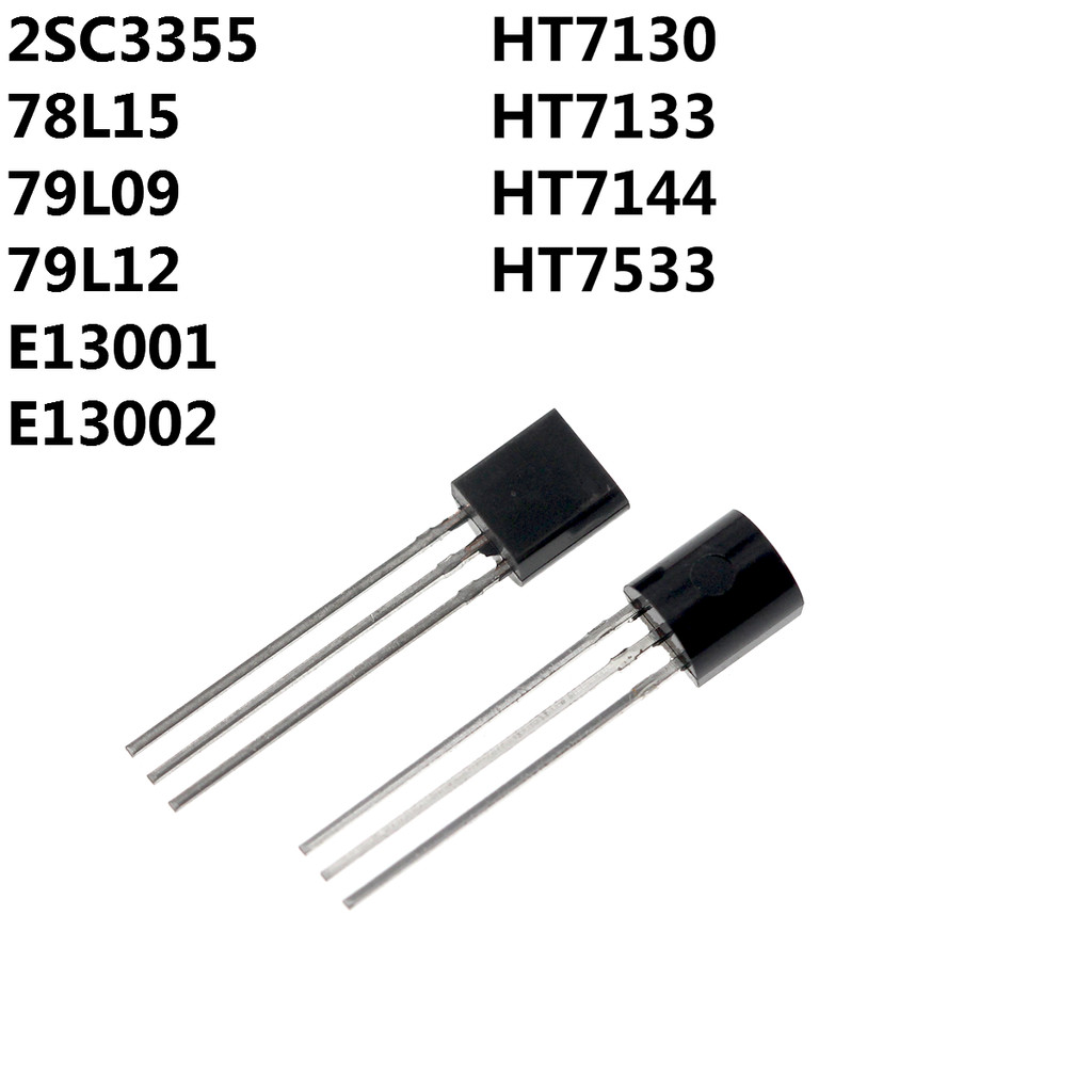 100PCS 2SC3355 78L15 79L09 79L12 E13001 E13002 HT7130 HT7133 HT7144 HT7533 triode transistor TO-92