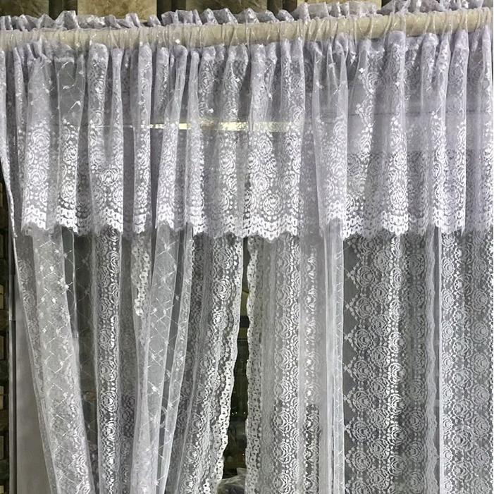 Ikea House - 1 Pasang Zevanya Ukuran Jumbo Vitrase Gorden Serut Pintu Jendela Elegan Dengan Desain