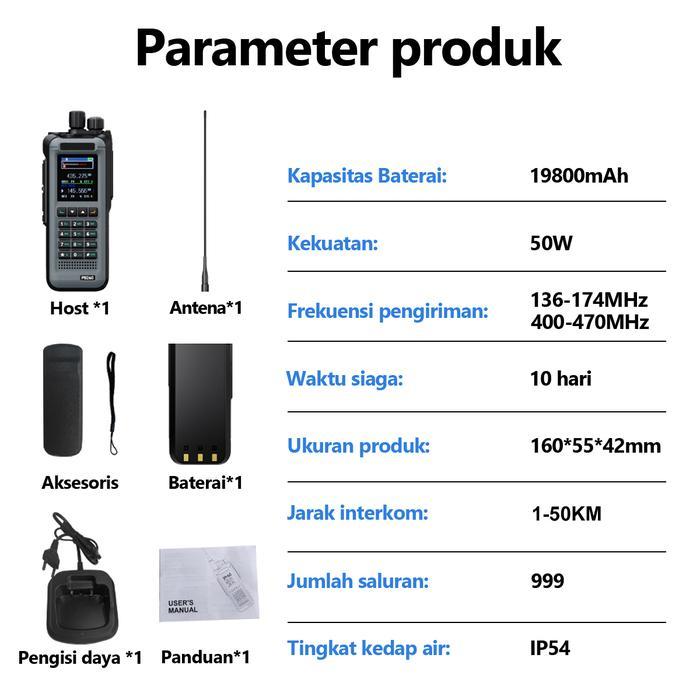 Flash Sale 999 Saluran Uhf/Vhf Walkie Talkie Ht P8260 50W Daya Tinggi Outdoor 2-50Km Call Distance