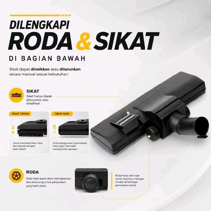 KEPALA SIKAT VACUUM CLEANER KRISBOW 12L, FLOOR NOZLE VACUUM CLEANER, ASESORIS VACUUM CLEANER