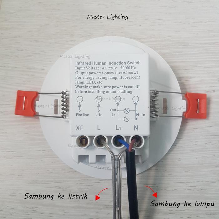 Sensor Lampu Led Gerak Otomatis Nyala 220V Downlight Plafon Dinding