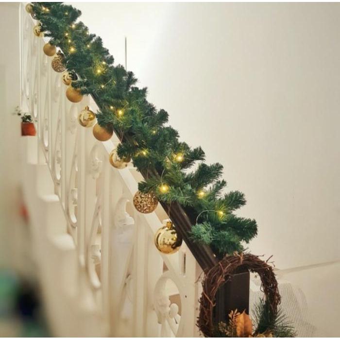 SALE Aksesoris Pohon Natal / Garland Natal / Daun Garland Hijau Panjang 2 M
