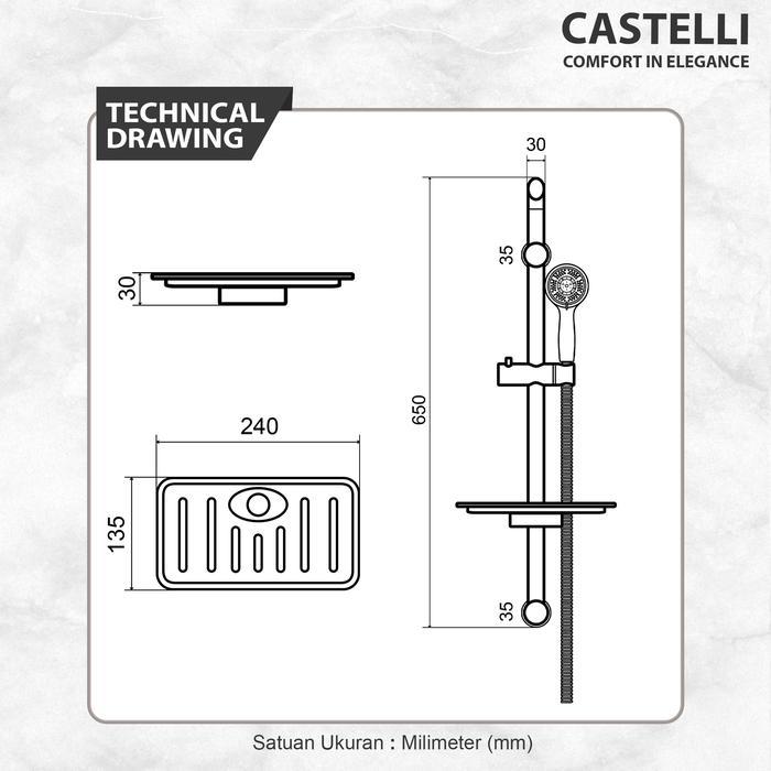 Eixo - Shower Bar Set Castelli Shower Mandi 1 Set Anti Melilit - 1456061