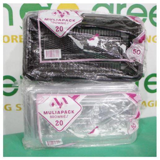 TERLARIS MIKA BROWNIES KOTAK SIZE M 20CM MULIAPACK ISI 50 SET MIKA BROWNIES PERSEGI UKURAN SEDANG
