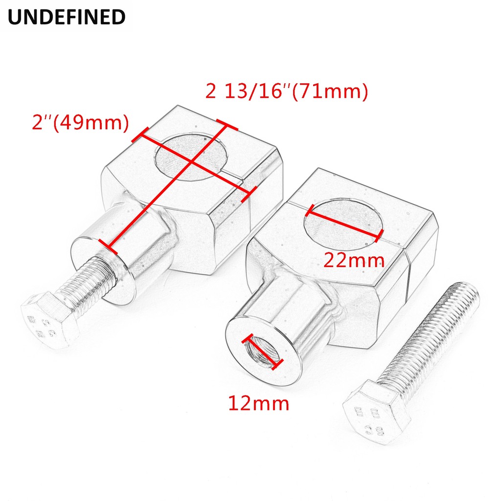 2X MOTORCYCLE 7/8" 1" HANDLEBAR RISER CLAMP ALUMINUM FOR HARLEY CUSTOM SPRINGER BOBBER CHOPPER 22MM