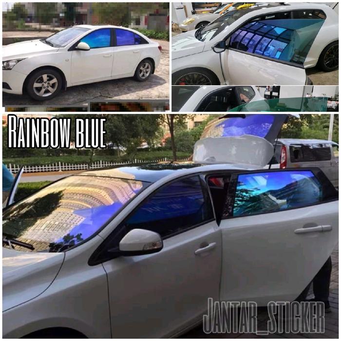 Stiker Kacafilm Riben Pelangi Lebar 138 Cm Sticker Riben Rainbow Untuk Kaca Mobil Stiker Riben