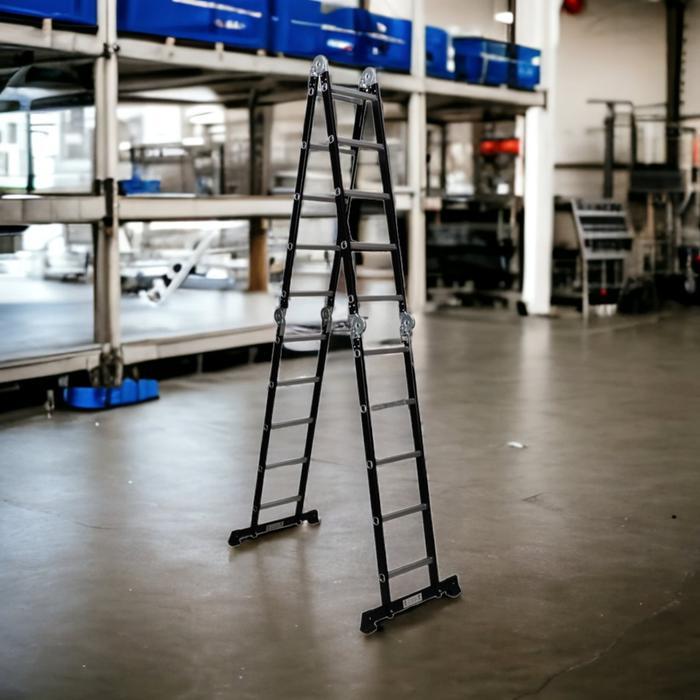 Krisbow Tangga Lipat Aluminium 4.32 Meter 4x4 Step - Hitam