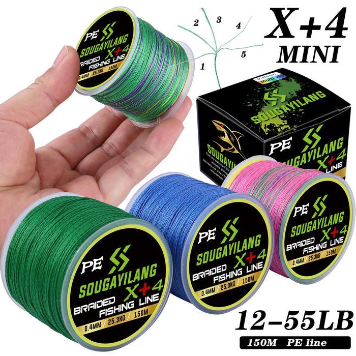 Sougayilang [COD] X4 PE 150M Senar Pancing Kepang 5 Helai Senar Pancing Halus .10MM-.40MM 12-55LB PE