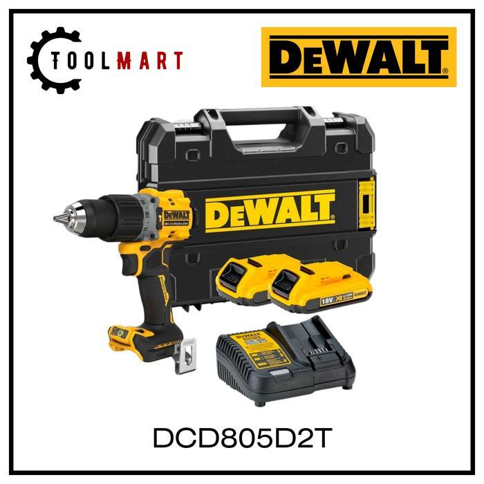 Cordless Brushless Hammer Drill / Mesin Bor Tembok Baterai 20V DeWalt Atomic DCD805D2T DCD805 DCD 80