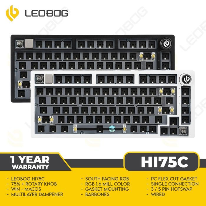 Terlaris Leobog HI75C - Barebone Keyboard 75% - CNC Aluminum - Gasket Mount - RGB - Hotswap - Wired