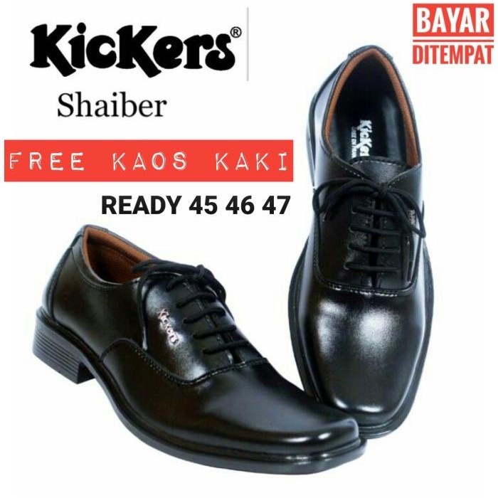 SEPATU KICKERS PANTOFEL SWEDIA TALI WARNA HITAM KERJA KANTOR PRIA