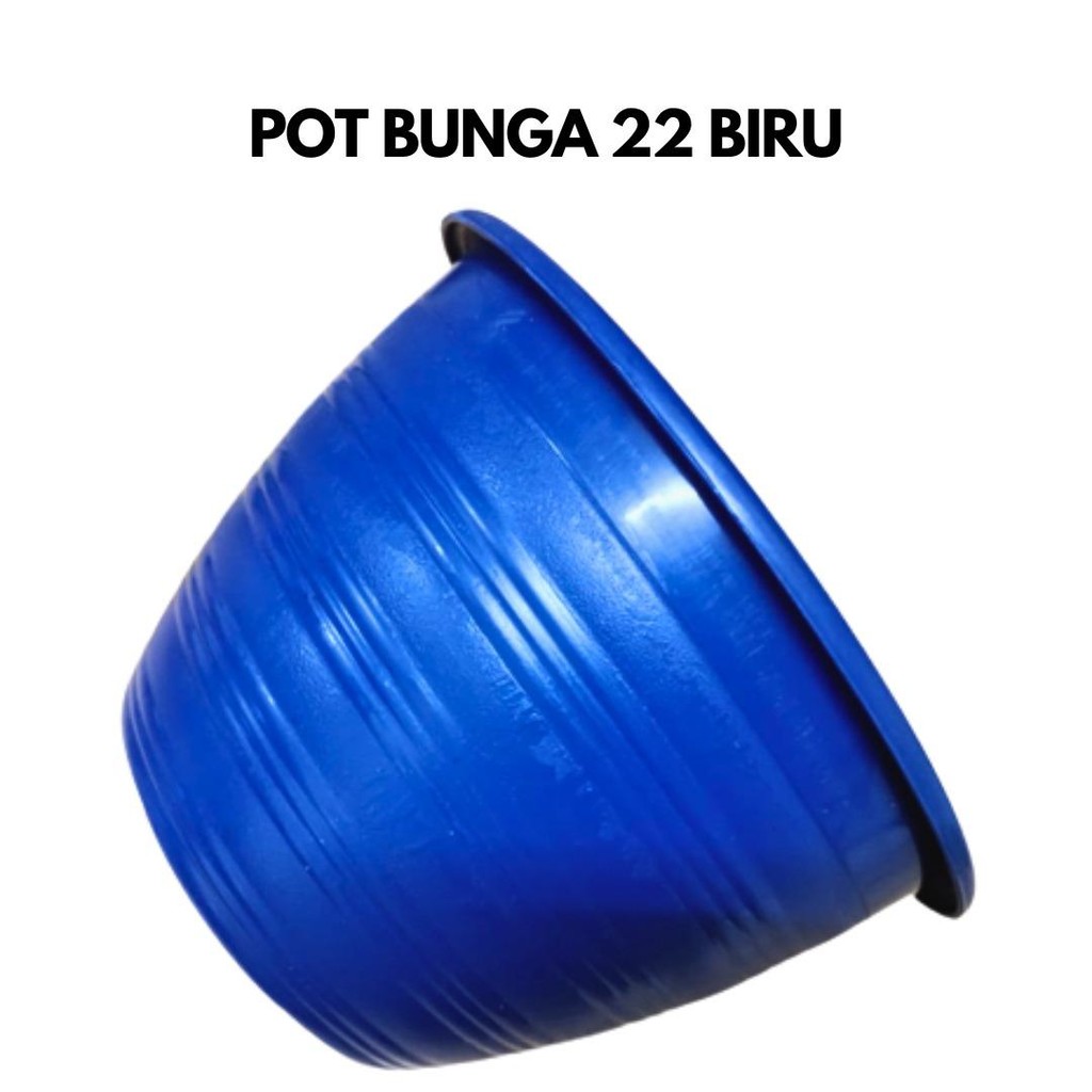 Pot Vas Bunga Marsvella Tawon Warna BIRU Diameter 22 cm / Pot Tanaman Hias Outdoor Plastik 22cm GROS