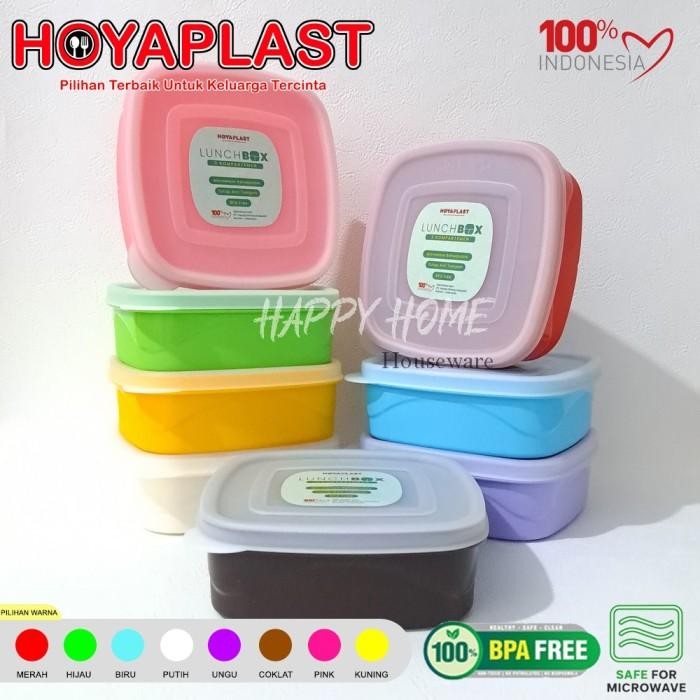 HOYAPLAST Lunch Box Sekat Kotak Makan Tempat Bekal Varian Motif Warna