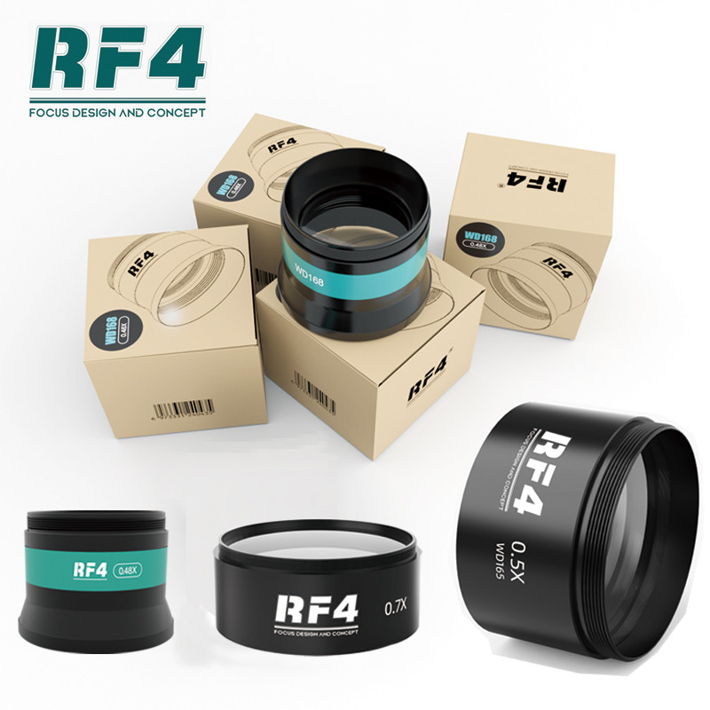 RF4 WD165 0.5X 0.7X 0.48X Microscope Glass Lens Trinocular Microscope Auxiliary Objects Lens for