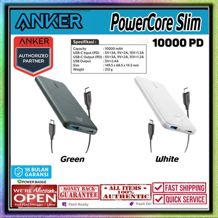 Anker Power Bank PowerCore Slim 10000 mAH PD Fast Charging