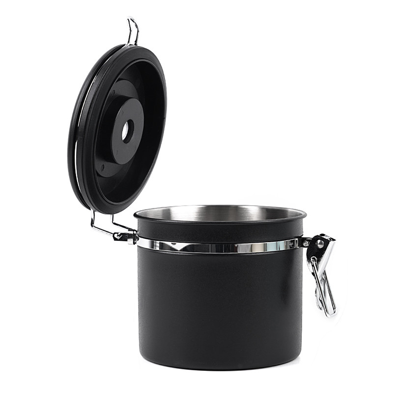 IKAPE Coffee Canister, Airtight Stainless Steel Kitchen Food Storage Container with Date Tracker and