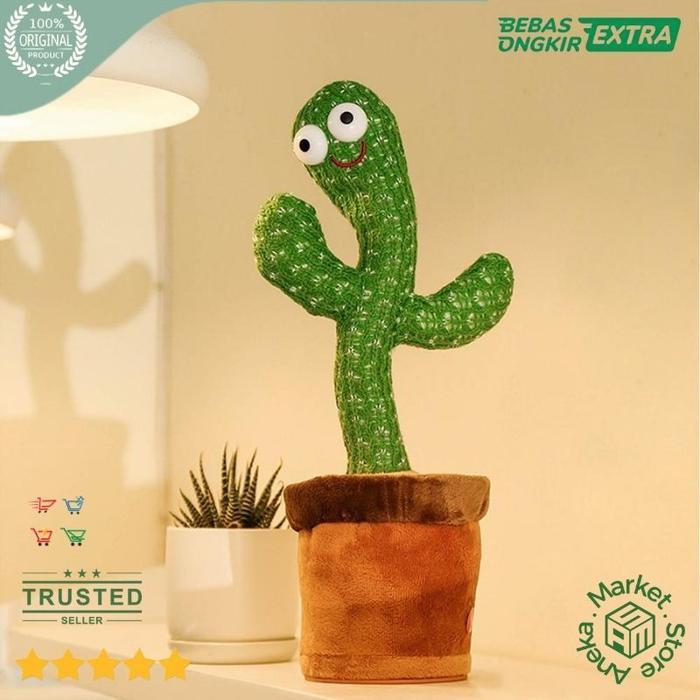 STOK TERBATAS !!!! DANCING SINGING CACTUS MAINAN BONEKA ANAK VIRAL ORIGINAL TERJANGKAU