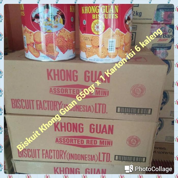 khong guan kaleng 650 gram Assorted Red Mini x 1 Karton isi 6 Kaleng