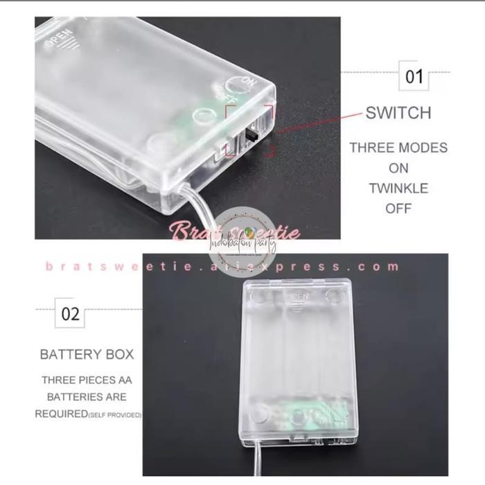 6782 Lampu Tumblr LED Snowflake Battery / Lampu LED pohon natal 3 Meter