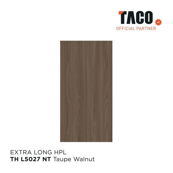 TACO HPL Serat Kayu Panjang 3 Meter Per 1 Lembar 122CM x 305CM - TH L5027 NT Taupe Walnut