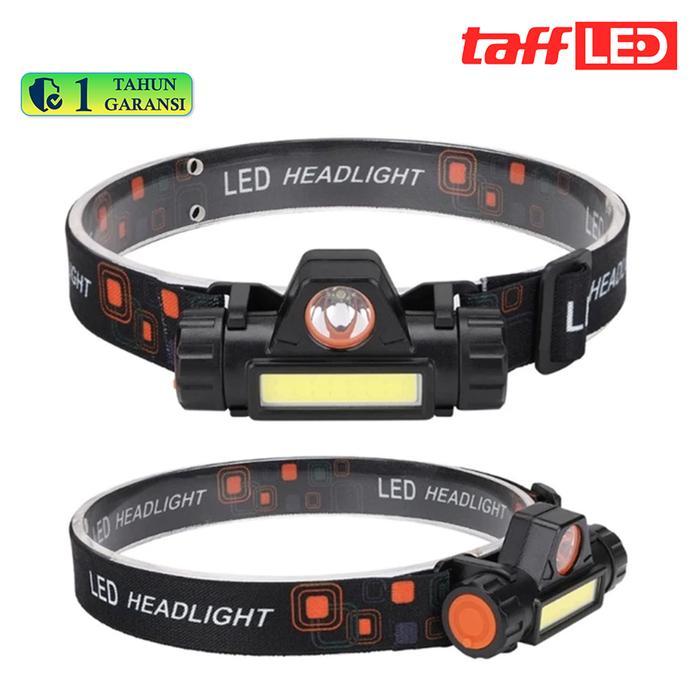 Lampu Senter Kepala Magnet TafflLED LE022 Headlamp Light LED USB Charge Q5 COB 2 Mode Anti Air
