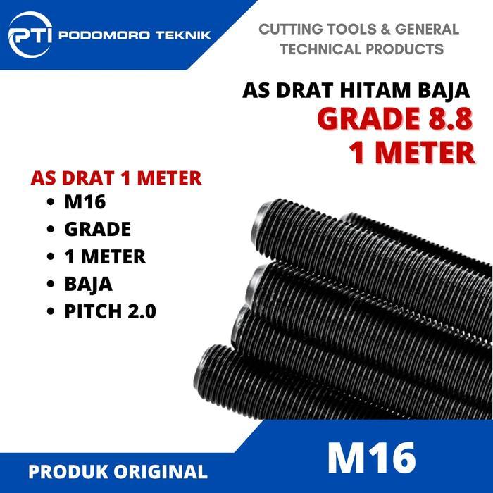 Palinglaris- As Drat Baja M16X1 Meter Long Drat M16 Pitch2.00 Thread Rod M16X1Meter As Ulir M16