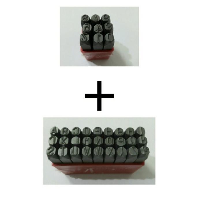 1 Set Alat Ketok Pon Huruf + Angka Nomor ( Angka + Huruf ) 6 Mm Mili